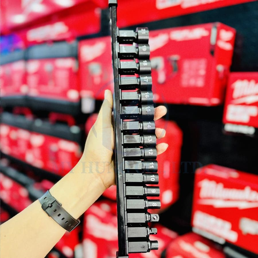Bộ giá đỡ rail và đầu tuýp ½″ (8–19, 21 mm)
