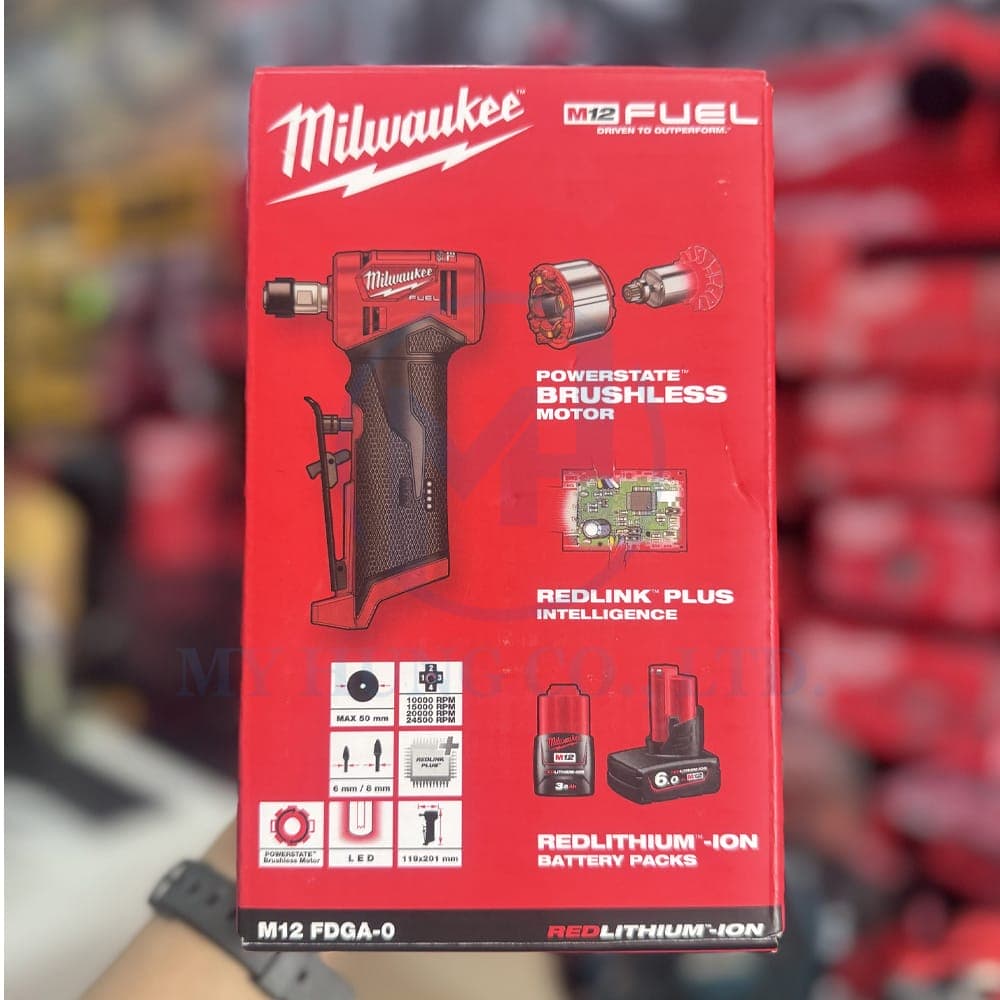 Máy mài góc Milwaukee M12 FDGA-0 cùng phụ kiện và hộp đựng