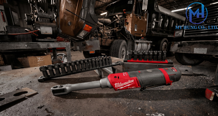 Ứng dụng máy siết bu lông góc Milwaukee M12 FPTR-0 trong thực tế sửa chữa
