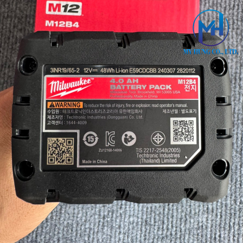 Pin Milwaukee 12V/4.0Ah REDLITHIUM-ION M12B4 - Ảnh 4