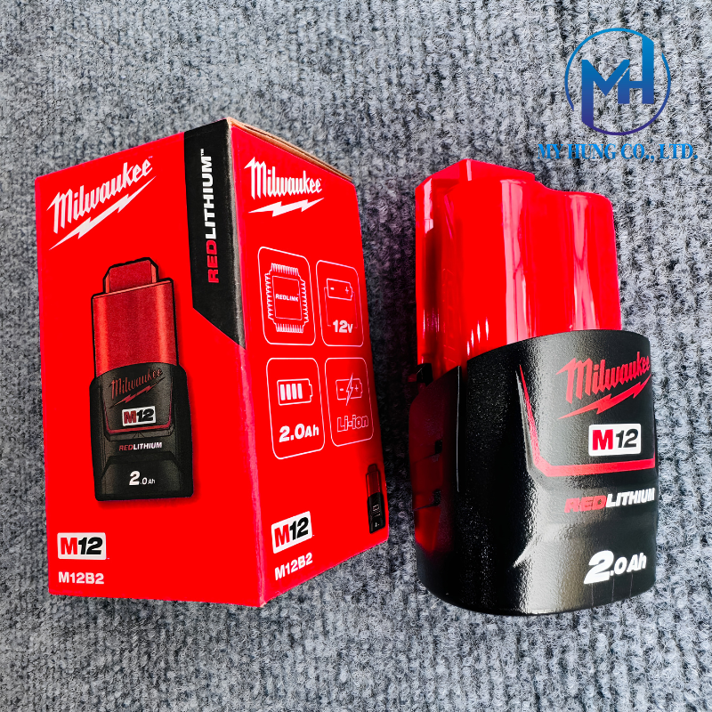 Pin Milwaukee 12 V 2.0 Ah – REDLITHIUM™-ION M12B2 - Ảnh 2