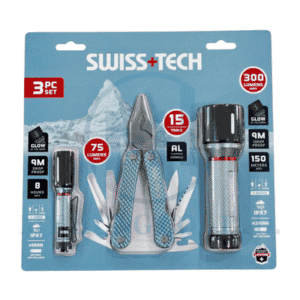 Bộ dụng cụ đa năng 15 chức năng và 2 Đèn pin cao cấp Swiss+Tech ST001256