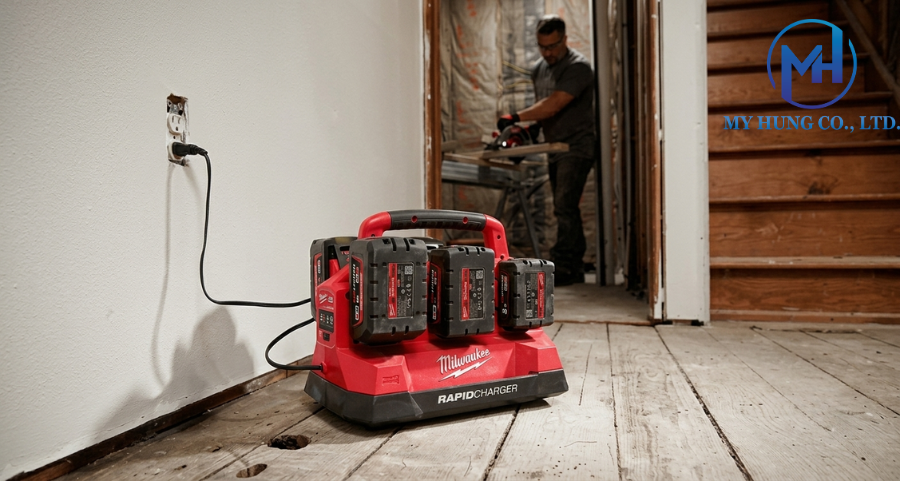 Trạm sạc nhanh 6 cổng Milwaukee M18 PC6 chính hãng
