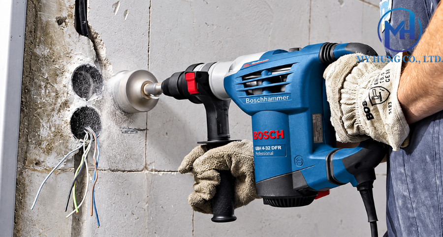 Ứng dụng máy khoan búa Bosch GBH 4-32 DFR trên công trường