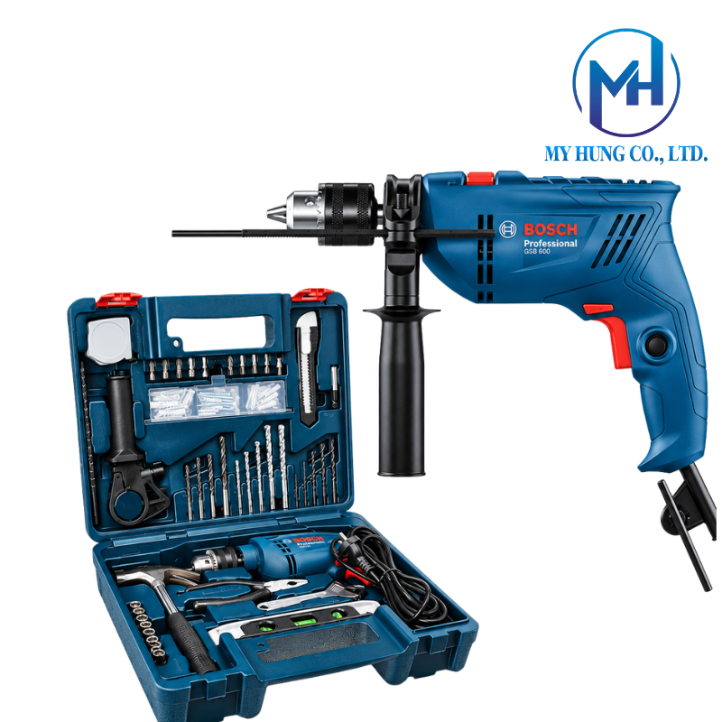 Máy khoan động lực Bosch GSB 600 (Bộ 100 món)