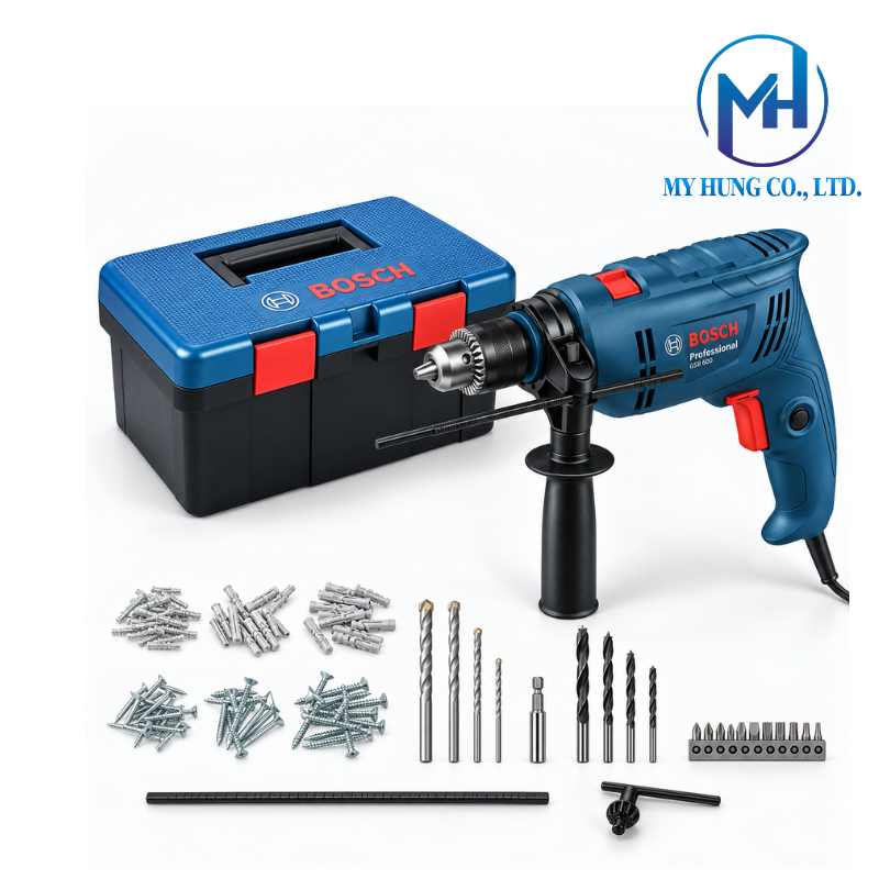 Máy khoan động lực GSB 600 (bộ hộp công cụ)